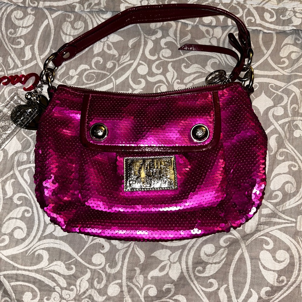 Coach Fuchsia Sequin Shoulder Bag